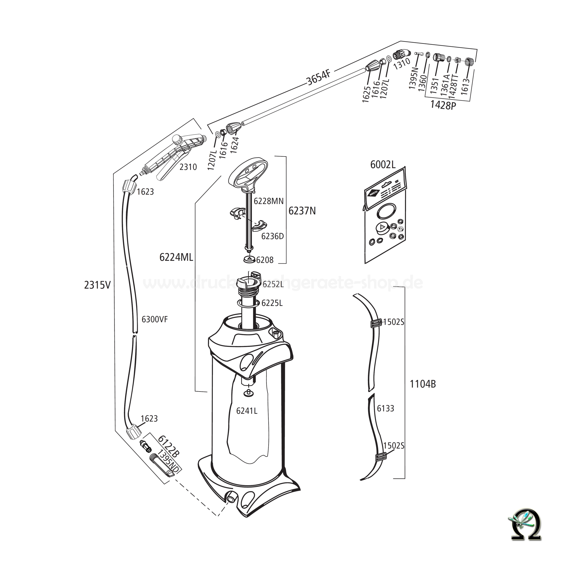 MESTO 3237FM, Explosionszeichnung mit Ersatzteilnummern, MESTO Ventilscheibe 6241L mit Zapfen FPM MESTO 3237FM, Explosionszeichnung mit Ersatzteilnummern, MESTO Ventilscheibe 6241L mit Zapfen FPM