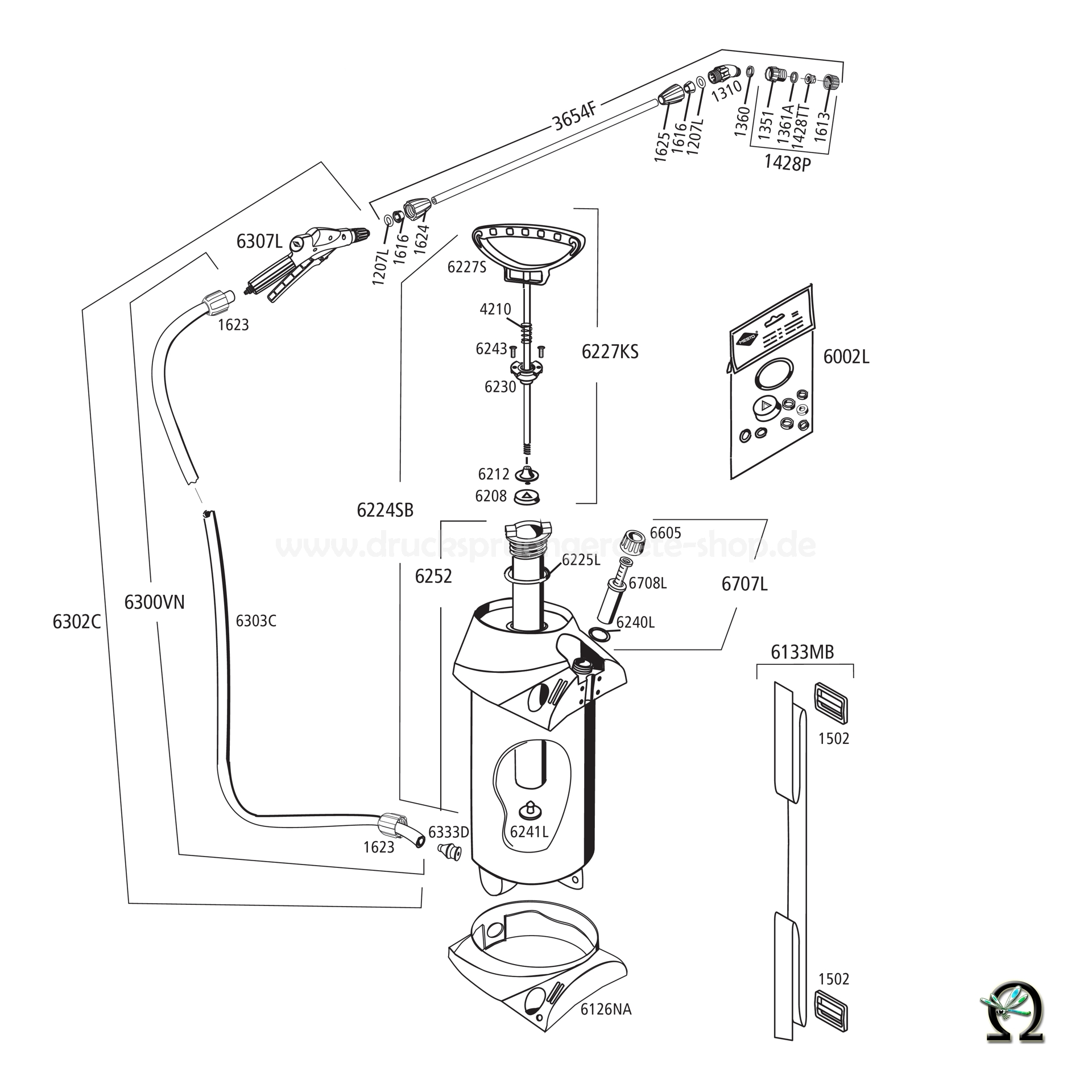 MESTO 3270TP CLEANER, Explosionszeichnung mit Ersatzteilnummern, MESTO Kolbenstange Stahl 6227S mit Spezialbeschichtung MESTO 3270TP CLEANER, Explosionszeichnung mit Ersatzteilnummern, MESTO Kolbenstange Stahl 6227S mit Spezialbeschichtung