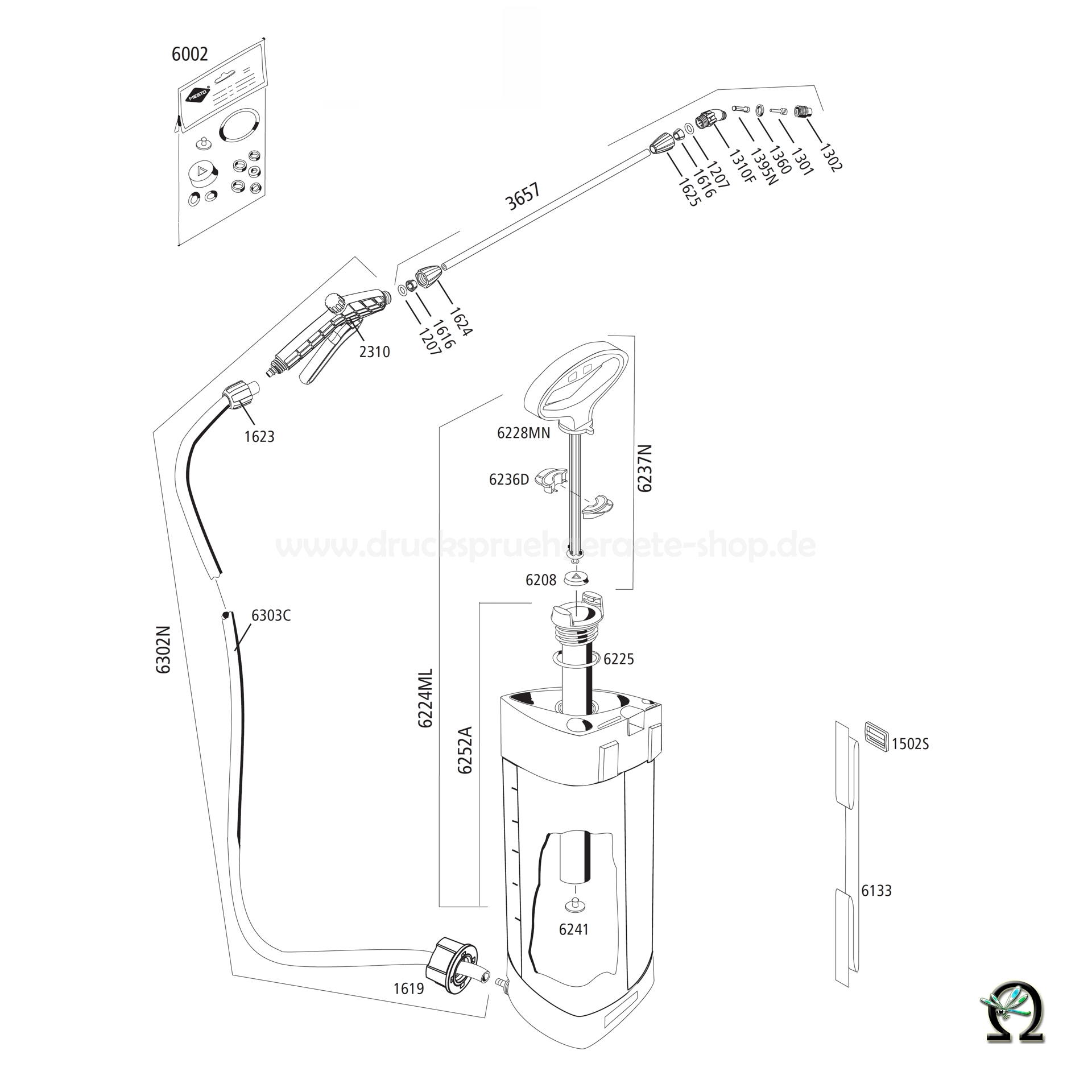MESTO 3232, Explosionszeichnung mit Ersatzteilnummern, MESTO Ventilscheibe 6241 mit Zapfen NBR MESTO 3232, Explosionszeichnung mit Ersatzteilnummern, MESTO Ventilscheibe 6241 mit Zapfen NBR