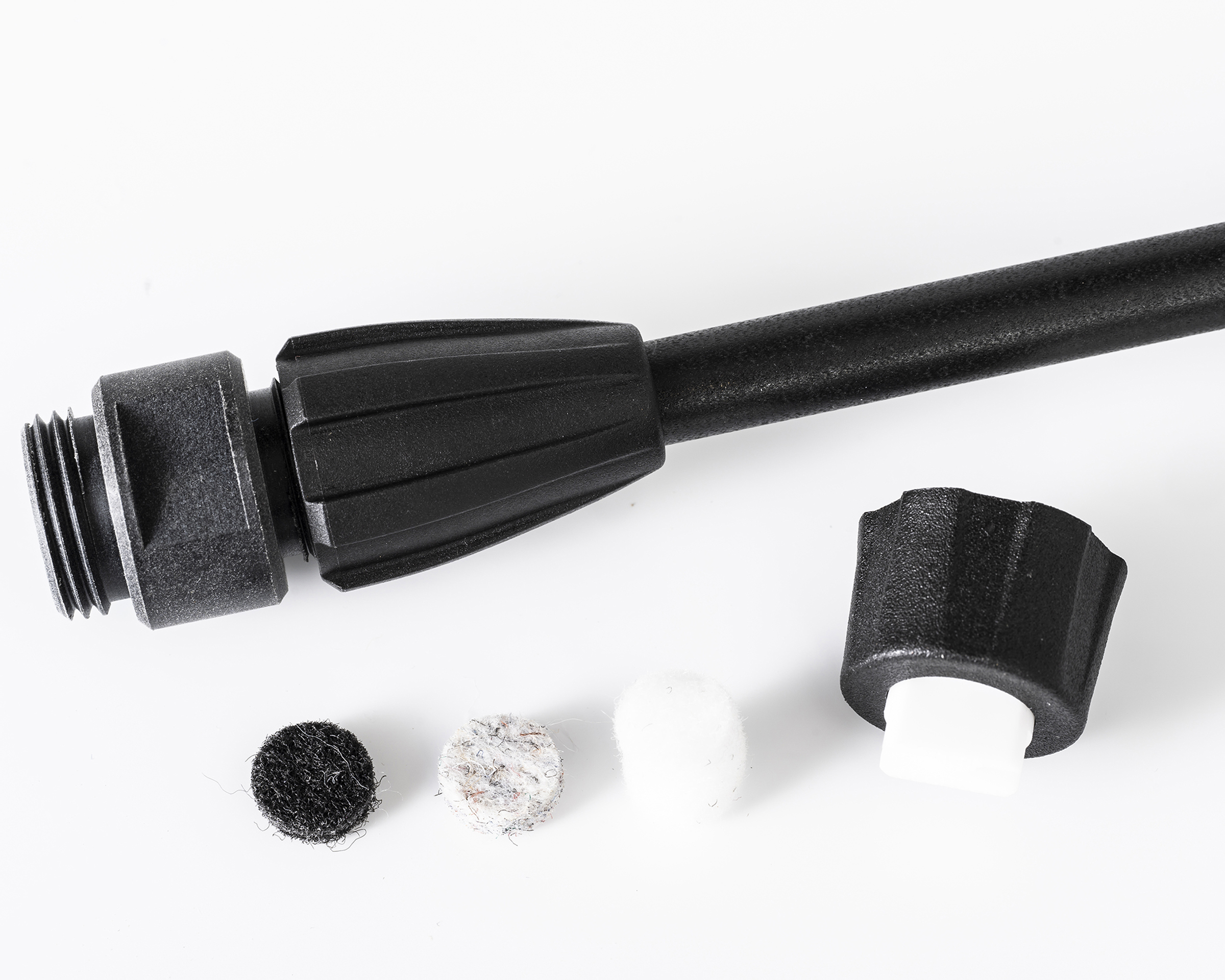 Die Schaumdüse mit den Fleecepads im Detail bei den MESTO Schaumsprühgeräten 3232FE und 3232FO FOAMER 4 Liter