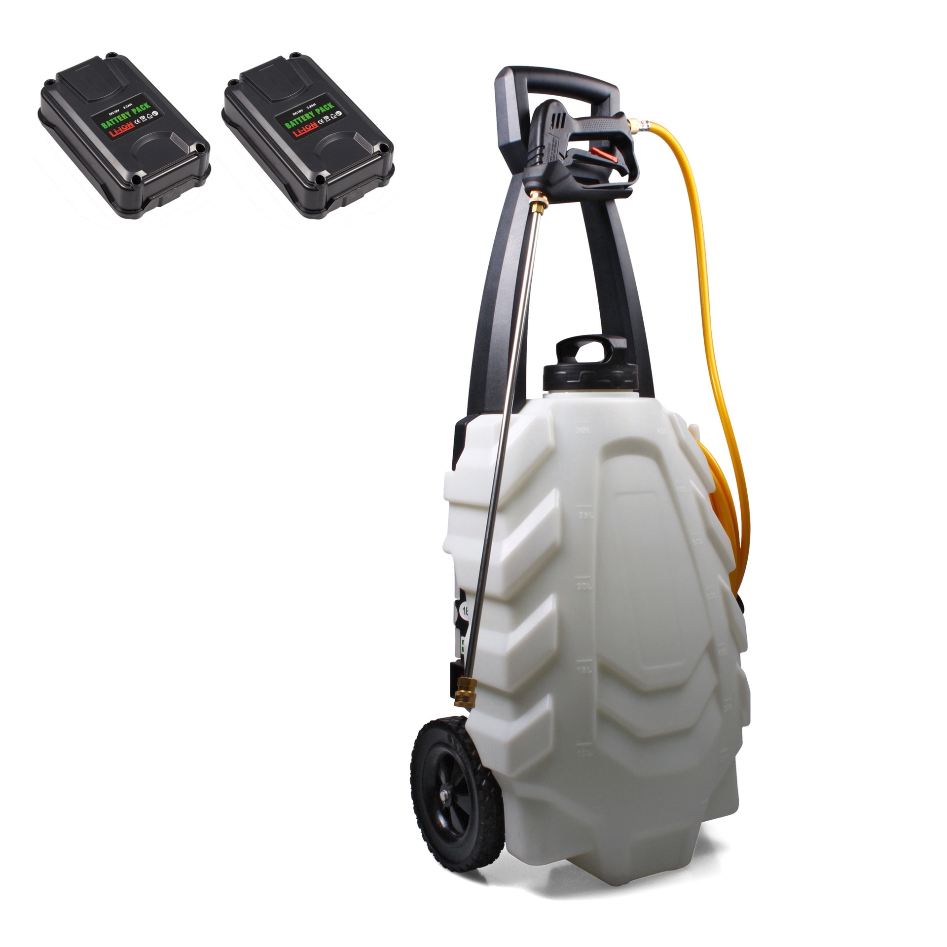 SAMOURAÏ Elektrischer Sprüher 30L mit 2 Akku auf Rollwagen