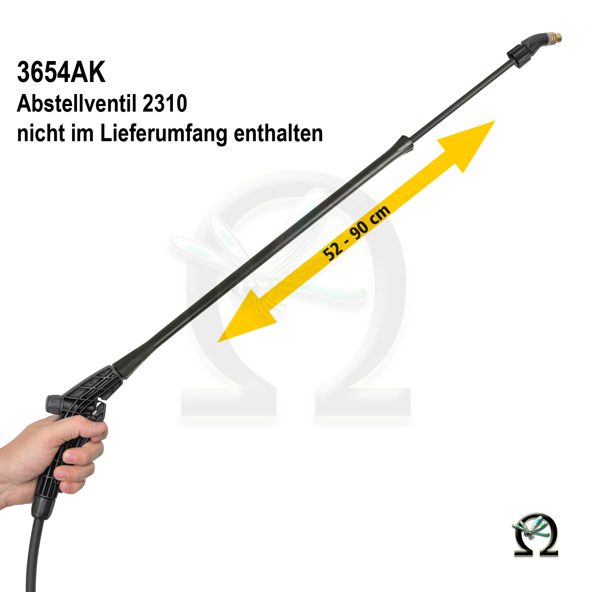 MESTO Kunststoff-Spritzrohr 3654AK ausziehbar 52-90 cm mit Hohlkegeldüse