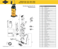 Explosionszeichnung mit Ersatzteilliste für das Drucksprühgerät Mesto RESISTENT 3610